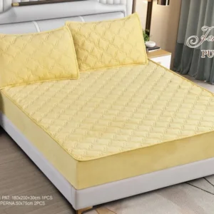 Husa Pat Matlasata cu Elastic, Topper, 180 x 200cm, Galben, TP8-13