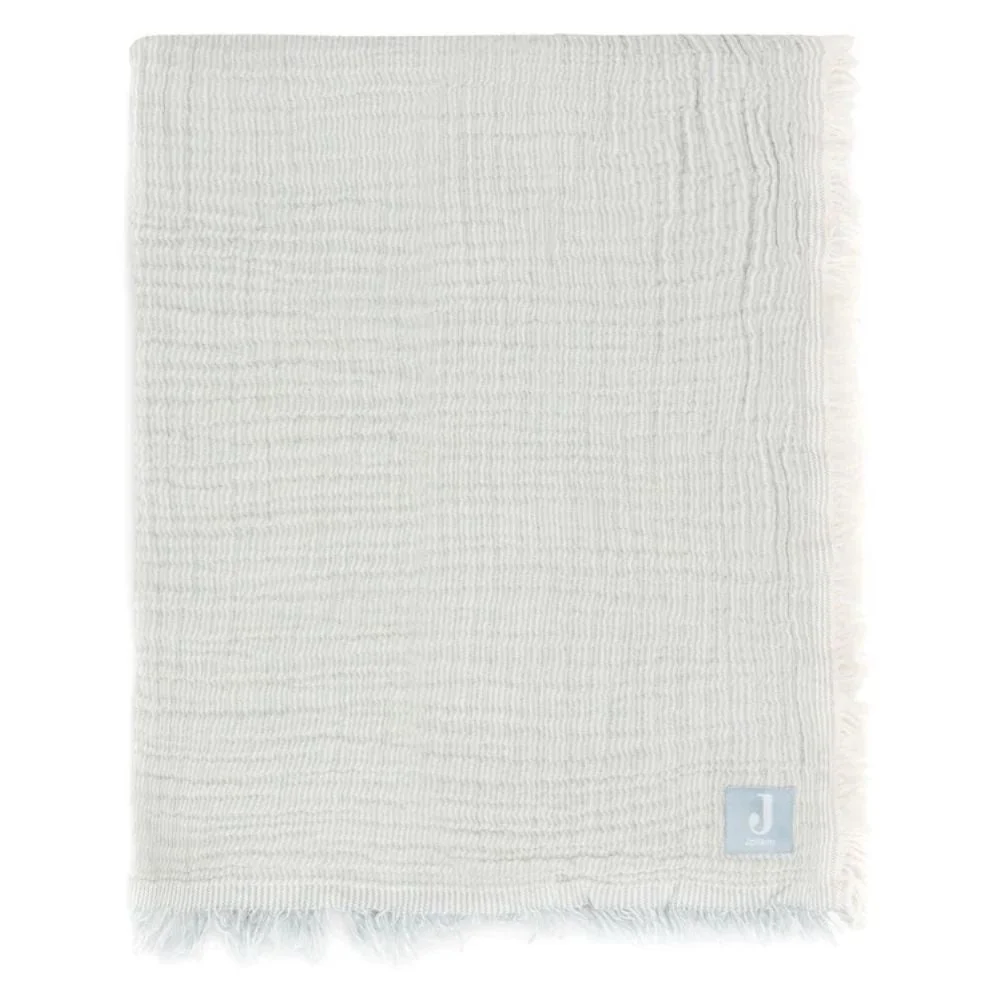 Jollein Muslin pătură 75x100cm Fringe Stripe Sea Green