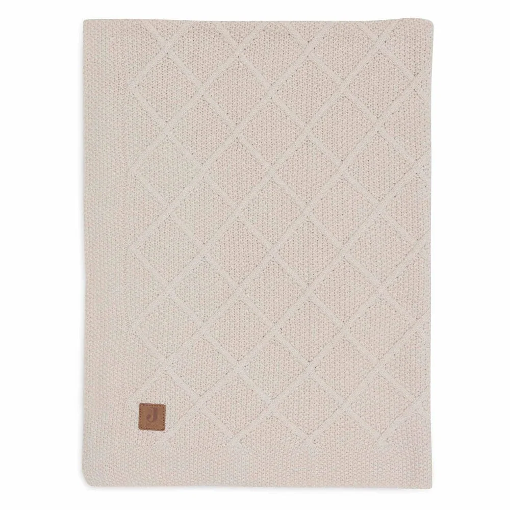 Jollein pătură pentru copii Check Knit Oatmeal 100 x 75 cm
