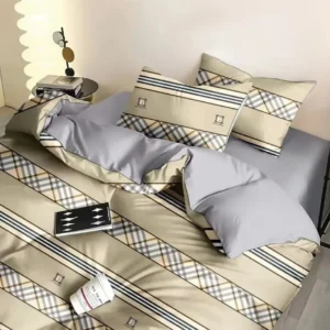 Lenjerie Bumbac 100%, 4 Piese, Pat Dublu, Elegant-V10539