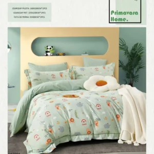Lenjerie Bumbac 100%, 4 Piese, 1 Persoana, Animalute-P7463