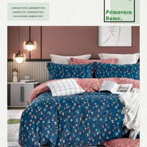 Lenjerie Bumbac 100%, 4 Piese, 1 Persoana, Ciupercute-P7456