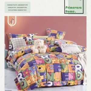 Lenjerie Bumbac 100%, 4 Piese, 1 Persoana, Desene-P7469