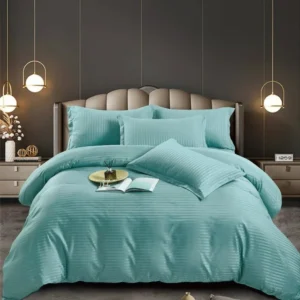 Lenjerie Bumbac Damasc Deluxe, 6 Piese, Vernil-C5065