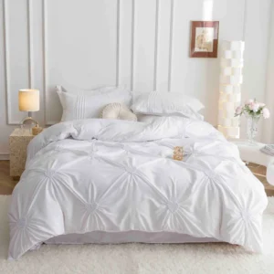 Lenjerie Bumbac Finetat Premium, Soft Touch, 6 Piese, cu Inimi Brodate, Alb-C9598