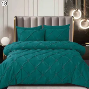 Lenjerie Bumbac Finetat Premium, Soft Touch, 6 Piese, cu Pliuri Brodate, Verde-SEP10667