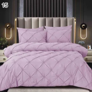 Lenjerie Bumbac Finetat Premium, Soft Touch, 6 Piese, cu Pliuri Brodate, Lila-SEP10669
