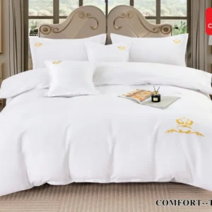 Lenjerie Bumbac Premium de Lux, 6 Piese, Alb Uni-D5981