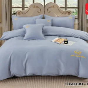 Lenjerie Bumbac Premium de Lux, 6 Piese, Bleu Uni-D5979