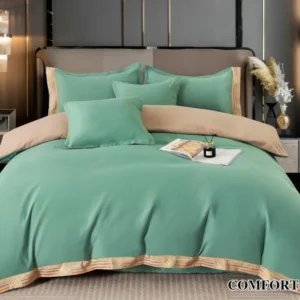 Lenjerie Bumbac Premium de Lux, 6 Piese, Verde Uni-D7761