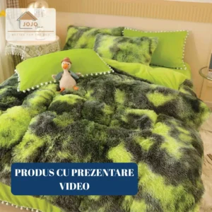 Lenjerie Cocolino Fluffy, Pufoasa, cu Ciucuri, 6 Piese, Multicolor-C4541