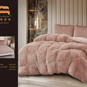 Lenjerie Cocolino Fluffy Pufoasa, cu Elastic, 4 Piese, Cappuccino-M10325