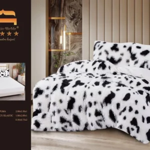 Lenjerie Cocolino Fluffy Pufoasa, cu Elastic, 4 Piese, Alb/Negru-M10319