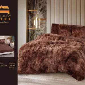Lenjerie Cocolino Fluffy Pufoasa, cu Elastic, 4 Piese, Maro Inchis-M10321