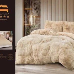 Lenjerie Cocolino Fluffy Pufoasa, cu Elastic, 4 Piese, Bej Deschis-M10324