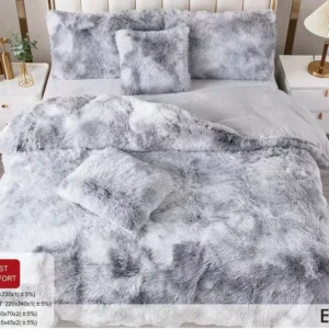 Lenjerie Cocolino Fluffy Pufoasa, 6 Piese, Gri Degrade-D8894