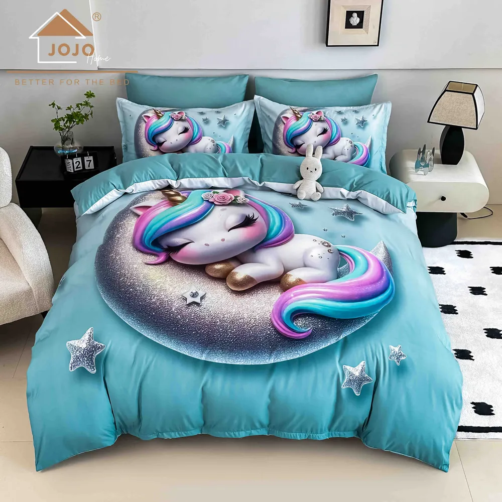Lenjerie 5D Finet 6 Piese, cu Elastic, Imprimeu Digital Identic cu Poza, Unicorn-C9678