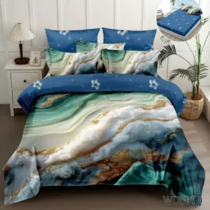Lenjerie 5D Finet 4 Piese, cu Elastic, Imprimeu Identic cu Poza, Ocean-P8985