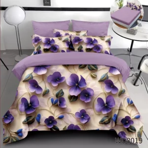 Lenjerie 5D Finet 4 Piese, cu Elastic, Imprimeu Identic cu Poza, Floricele-P10207