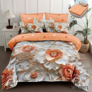 Lenjerie 5D Finet 4 Piese, cu Elastic, Imprimeu Identic cu Poza, Floricele-P10380