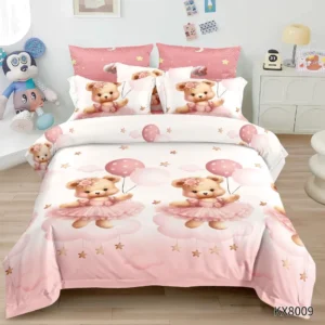 Lenjerie 3D Finet 4 Piese 1 Persoană, Ursuleti-P8954