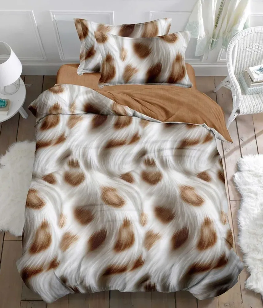 Lenjerie Finet 4 Piese 1 Persoana, cu Elastic, Animal Print-V10742