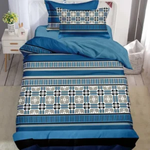 Lenjerie Finet 4 Piese 1 Persoana, cu Elastic, Ethno-Blue Modern-V10755