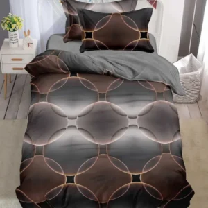 Lenjerie Finet 4 Piese 1 Persoana, cu Elastic, Geometric Abstract-V10736