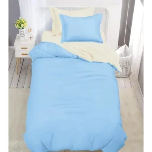Lenjerie Finet 4 Piese 1 Persoana, cu Elastic, Uni, Bicolor, Bleu/Crem-V10022