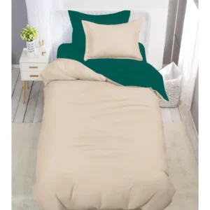 Lenjerie Finet 4 Piese 1 Persoana, cu Elastic, Uni, Bicolor, Bej/Verde-V10021