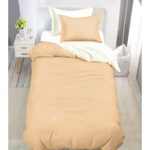 Lenjerie Finet 4 Piese 1 Persoana, cu Elastic, Uni, Bicolor, Cappuccino/Alb-V10030