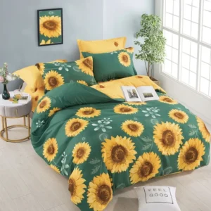 Lenjerie Finet 6 Piese, Verde/Flori-C5992