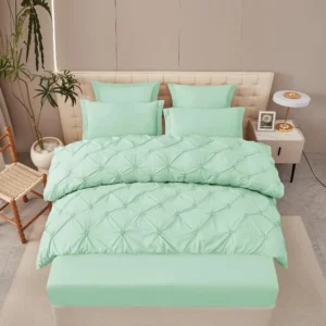 Lenjerie Finet Premium 6 Piese, cu Elastic si Pliuri Brodate, Verde-V7946