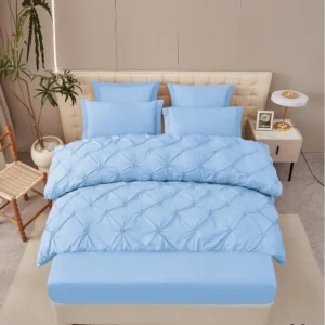 Lenjerie Finet Premium 6 Piese, cu Elastic si Pliuri Brodate, Bleu-V7941
