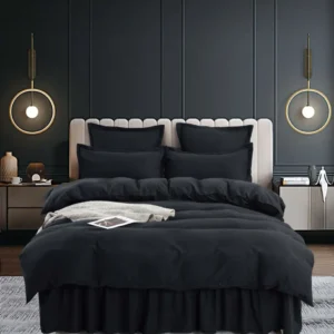 Lenjerie Finet Premium 6 Piese cu Volanase, Negra, Uni-C3868
