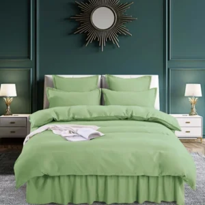 Lenjerie Finet Premium 6 Piese cu Volanase, Verde Deschis, Uni-C3865