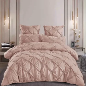 Lenjerie Finet Premium Soft Touch, 6 Piese, cu Elastic si Pliuri Brodate, Pudra-P10451
