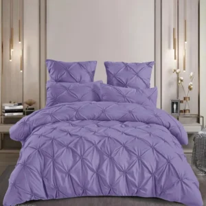 Lenjerie Finet Premium Soft Touch, 6 Piese, cu Elastic si Pliuri Brodate, Mov-P10447