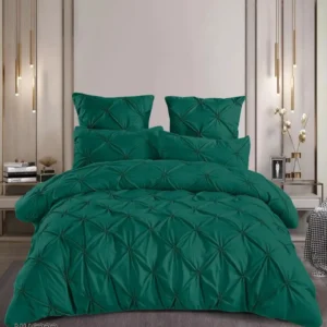 Lenjerie Finet Premium Soft Touch, 6 Piese, cu Elastic si Pliuri Brodate, Verde-P10449