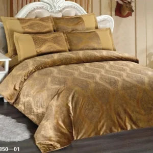 Lenjerie de Lux din Catifea, cu 6 Piese, Auriu-D3480