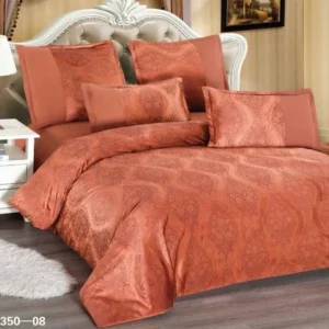 Lenjerie de Lux din Catifea, cu 6 Piese, Caramiziu-D3485