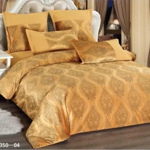 Lenjerie de Lux din Catifea, cu 6 Piese, Galben Mustar-D3489