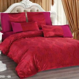 Lenjerie de Lux din Catifea, cu 6 Piese, Grena-D3478