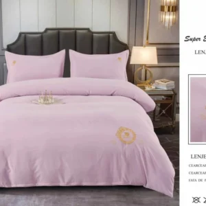 Lenjerie Luxury din Finet Superior, 4 Piese, cu Broderie, Dusty Rose-SEP10681