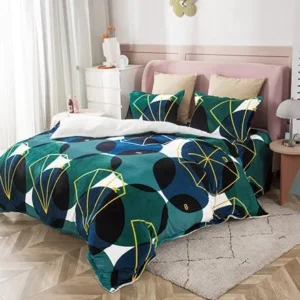 Lenjerie pat cocolino 2 persoane, 4 piese â€“ nuante de verde