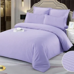 Lenjerie Pat Dublu din Bumbac Damasc, 6 Piese, Lila-D9228