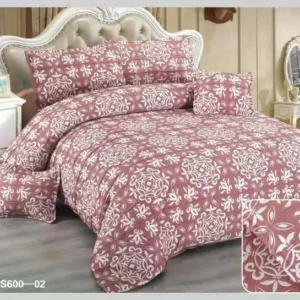 Lenjerie Pat Dublu din Finet Fin Creponat, 6 Piese, Fleur de Lis-D10579