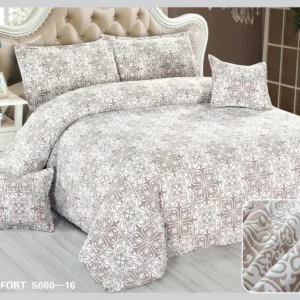Lenjerie Pat Dublu din Finet Fin Creponat, 6 Piese, Royal-D10563