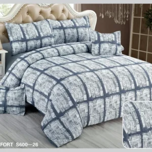 Lenjerie Pat Dublu din Finet Fin Creponat, 6 Piese, Calyra-D10573