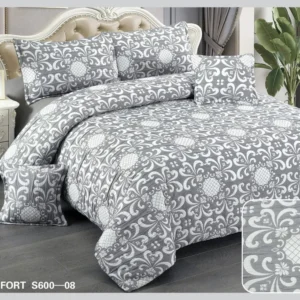 Lenjerie Pat Dublu din Finet Fin Creponat, 6 Piese, Mandala-D10585
